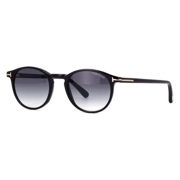 New TOM FORD Andrea-02 Black Round FT0539 01B Sunglasses Women - Picture 1 of 5
